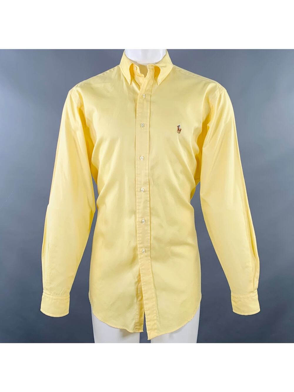 RALPH LAUREN Size M Yellow Cotton Button Down Collar Long Sleeve Shirt